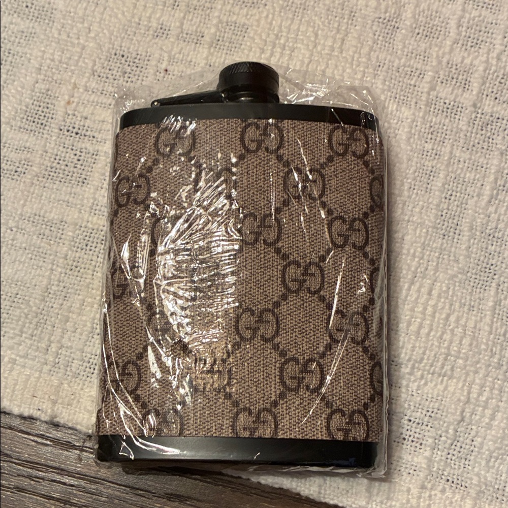 Gucci Monogram upcycled stainless steel Flask in Brown Canvas